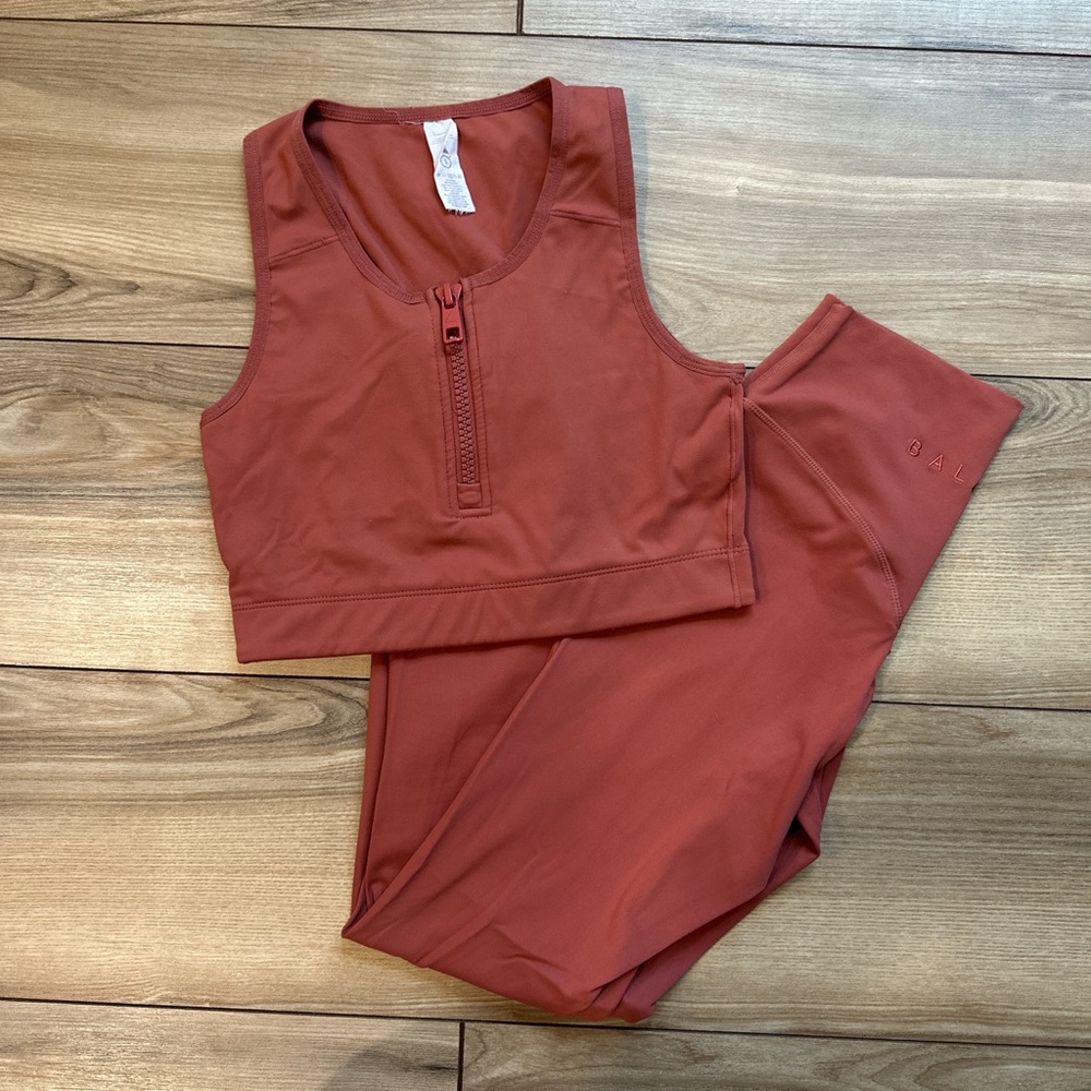 Balance Athletica/Vitality Rust Activewear Set with Zip Top